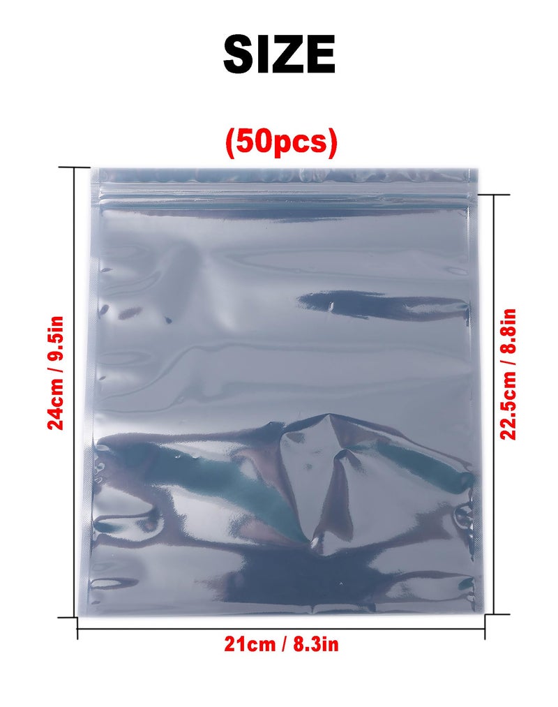 LJY ESD Large Anti-Static Resealable Bags for Electronics - Perfect for Motherboards,Hard Drives Antistatic Bag,Resealable Zipper Bag for SSD HDD 2.5 Laptop Hard Drive 50 Pcs 9.5" x 8.3"Zipper - Image 2